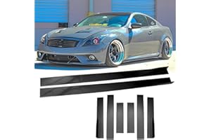 YHoptional 6 Pcs Universal Car Side Skirts 86.6" Car Rocker Panels Body Kit Side Skirt Compatible with BMW Infiniti G37 Q50 Chevy Camaro Honda Civic Accord Camry Ford Mazda (Carbon Fiber)