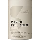 Sports Research Marine Collagen Peptides Powder - Sourced from Wild-Caught Fish, Pescatarian Friendly, Keto Certified & Non-GMO Verified - Easy to Mix in Water or Juice! (34 Servings)