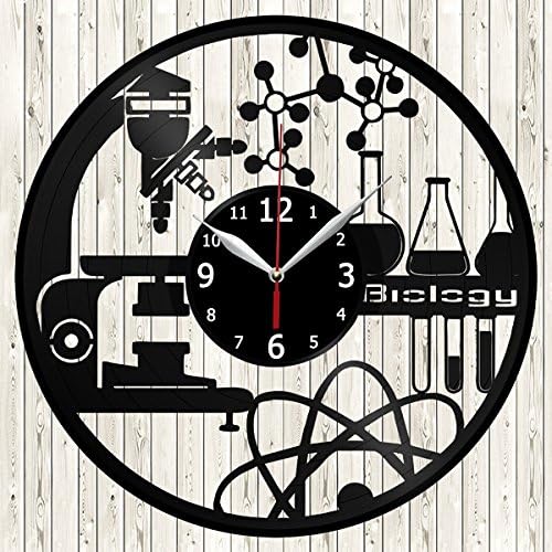 Biology Science Vinyl Record Wall Clock Decor Handmade Unique Original Gift