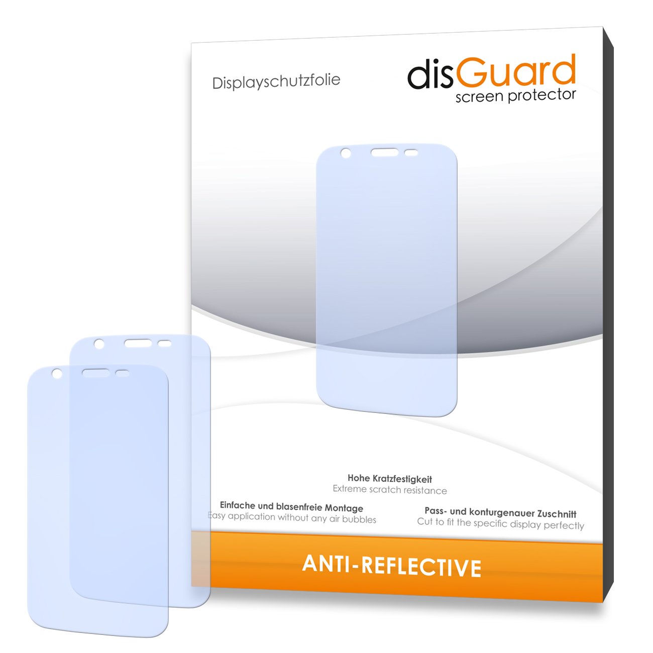 disGuard 2 x Anti-Reflective Screen Protector for Motorola Moto G Dual SIM - PREMIUM QUALITY (non-reflecting, hard-coated, bubble free application)