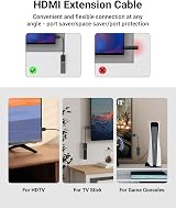 VCE VCELINK HDMI Extension Cable 4K 2.0 Male to Female Extender for TV Stick view 2