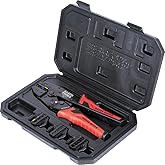 Klein Tools 3000CRKIT Ratchet Crimping Tool Set, 4 Interchangeable Dies for Heat Shrink, Non-Insulated, and Ferrule Connectors, Yellow