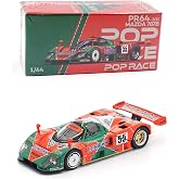 Diecast Model Car Compatible with Mazda 787B Le Mans 1991 24H Winner 1/64 Pop Race PR64-301