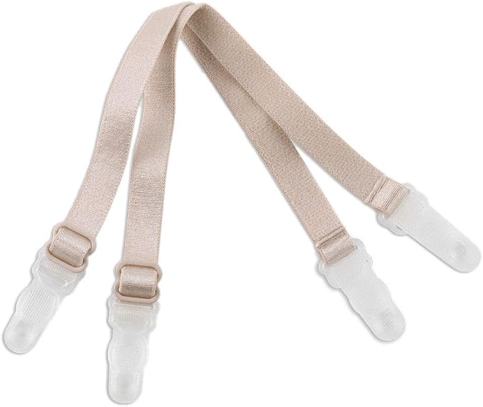 uxcell Elastic Nonslip Adjustable Bra Shoulder Strap Clips Holder for Women Apricot2 10 mm