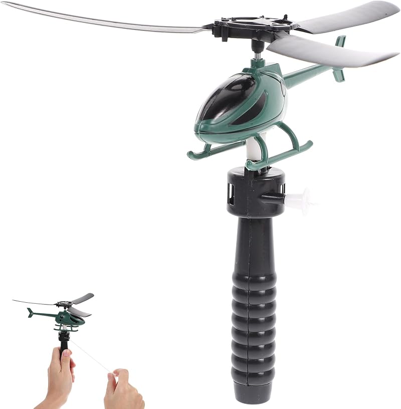 TOYANDONA Pull String Helicopter Toy Kids Educational Flying Copter DIY