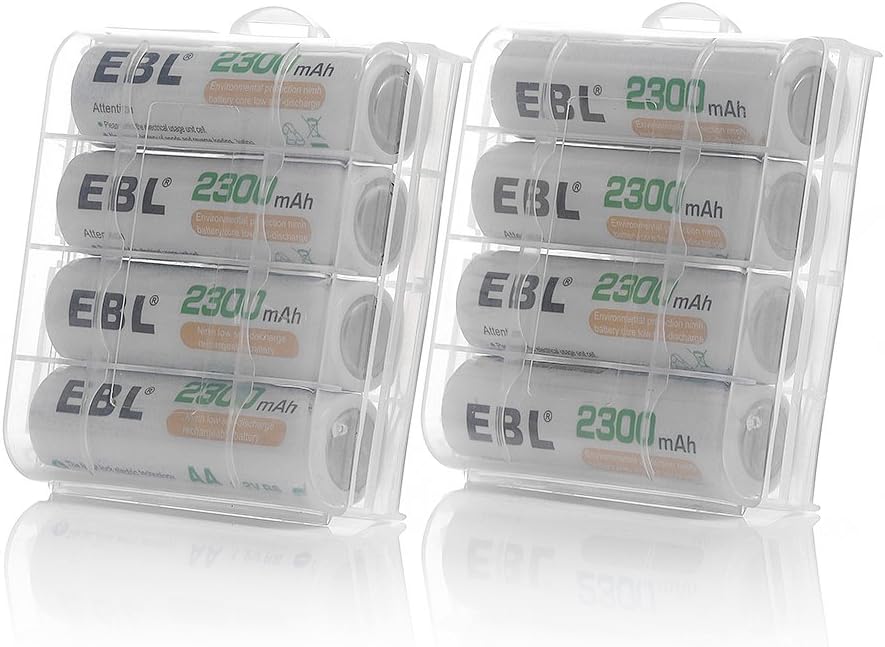 EBL Rechargeable AA Batteries 2300mAh Long Lasting Battery (8 Counts) with Battery Charger for AA AAA Batteries: Electronics
