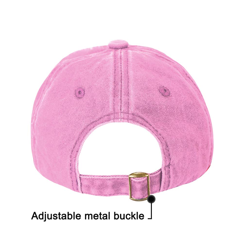 AVANTMEN Kids Baseball Cap Distressed Washed Sunhat Toddlers Little Boys Girls 100% Cotton 2-7 Years (1 Pack Pink)