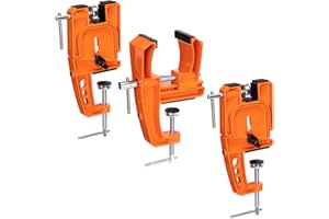 WAVECUER Ski Snowboard Vise for Tuning， 3-Piece Set Ski Tuning Vise with Non-Slip Rubber Pads, Stable Snowboard Vice Grips, Horizontal and Vertical Working Positions, 2 Rubber Ski Brake Retainers