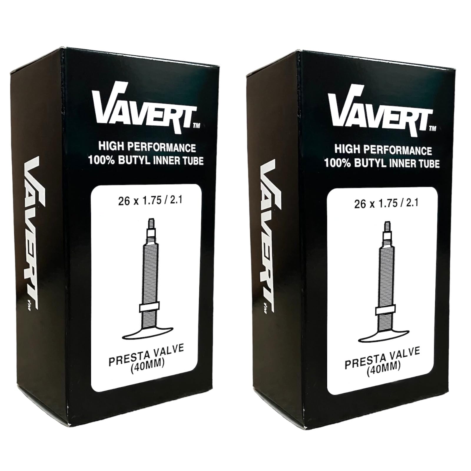 Contrast 26" x 2.1 (ETRTO 54-559) Presta Valve Bike Inner Tubes (Pair)