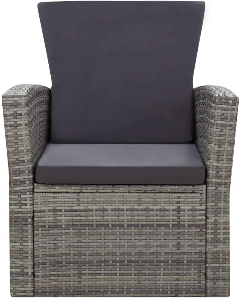 4 Teilig Grau Garten Lounge Set Poly Rattan Sitzgruppe Loungemobel Terrasse Gartenmobel Set Gartengarnitur Sitzgarnitur Gartensofa Terassenmobel Gartenmobel Sets Garten