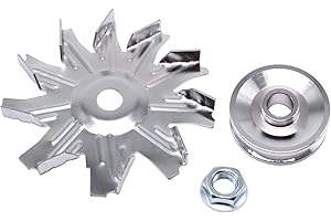 YUCHENSHLP Chrome Alternator Fan and Pulley Kit Fits for 1957-1985 Small Block Chevy 327 350 383 400