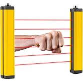 Antstone Safety Light Curtain Sensors Safety Light Grating Security Protection Device 40mm Beam Pitch(6 Beams)