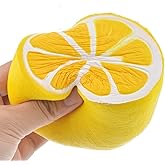 Jumbo squishies by Gyoby - Super Soft Squishy Toys Slow Rising Lemon Fruit Anti Stress Fidget - Stress Reliever Squeeze - Soft and Cute Squishies Toy - Squishy Kawaii - for Kids and Adults (Yellow)