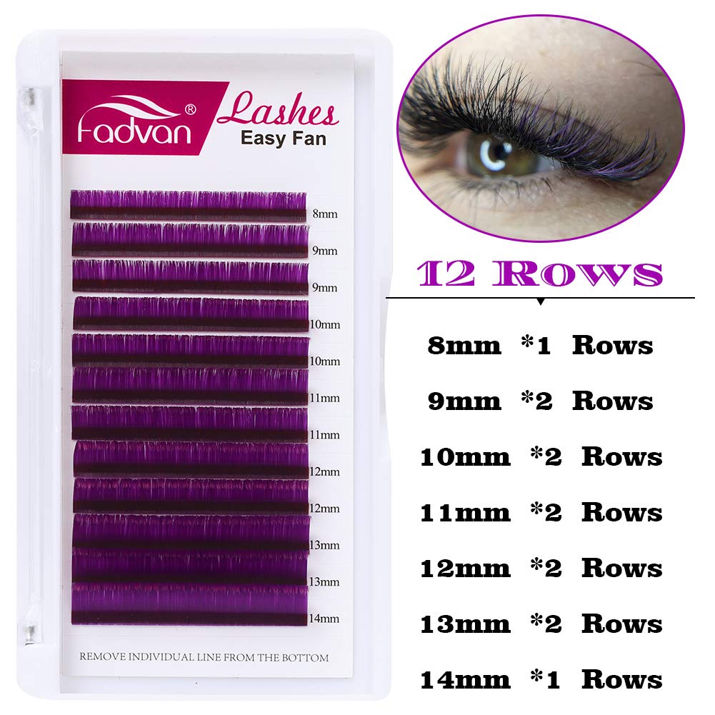 Purple Eyelash Extensions 0.07mm C/D Curl Volume