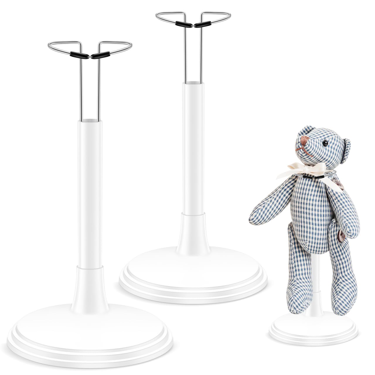 TOYANDONA Action Figures 2 Pcs Adjustable Doll Display Stand, Doll Stand Action Figure Portable Bear Support Base Fashion s Accessories for 8-14 Inch Gabys houae