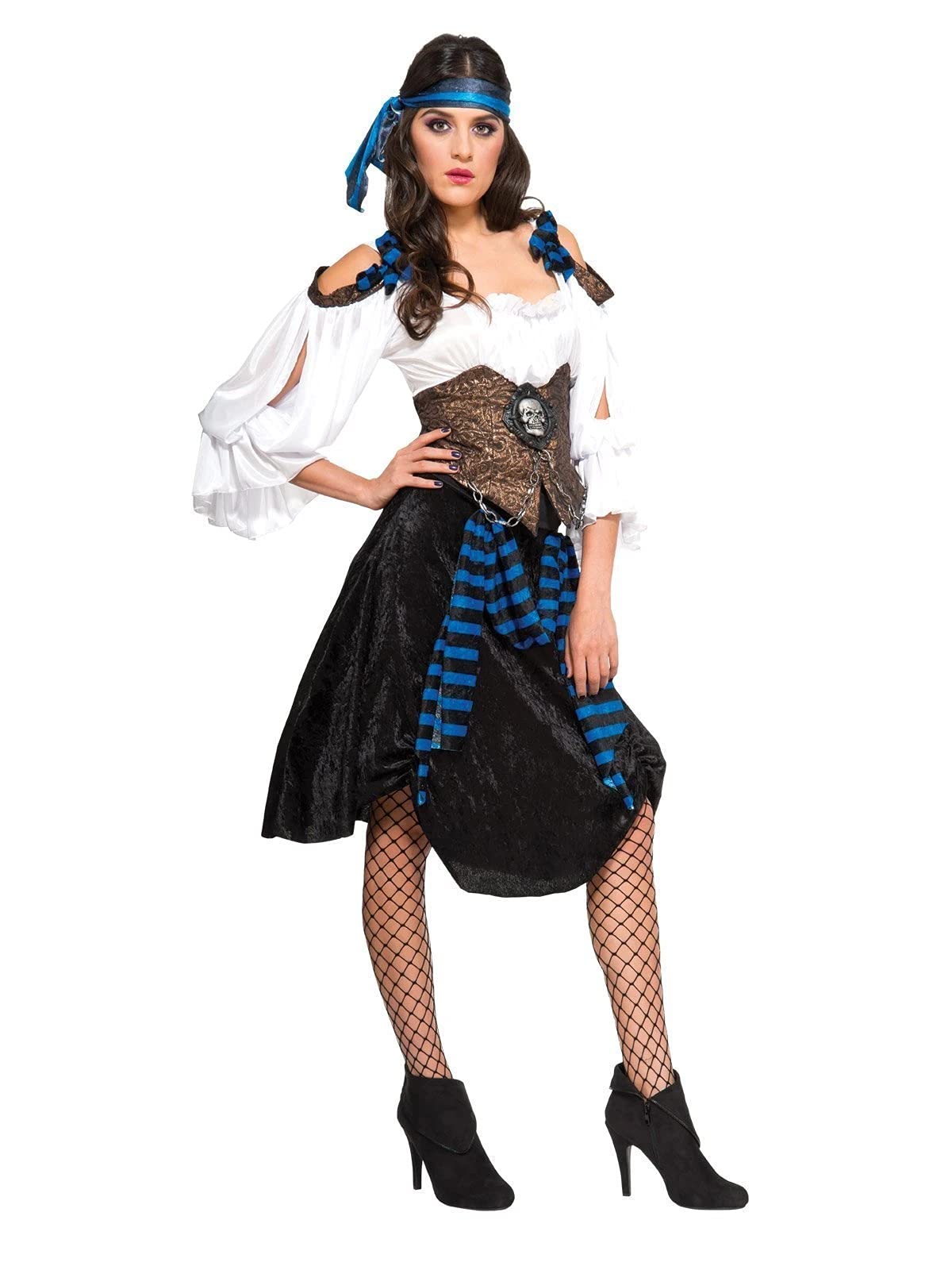 Rubies Official Rum Runner Pirate Costume, Ladies Pirate Theme Fancy Dress, Ladies Size Small Halloween
