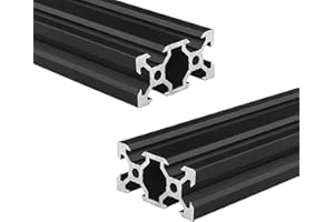 Coavoo 2040 Aluminum Extrusion 11.81 inch / 300mm Length V Slot Black 2 Pack, Extruded Aluminum 20mm x 40mm 20 Series V Type Profiles Anodized European Standard Linear Rail Frame 2Pcs