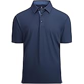 Alex Vando Mens Golf Shirt Moisture Wicking Quick-Dry Solid Short Sleeve Polo Shirts for Men