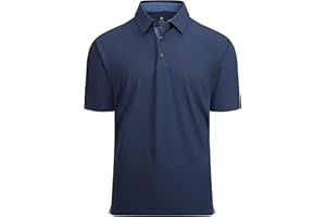 Alex Vando Mens Golf Shirt Moisture Wicking Quick-Dry Solid Short Sleeve Polo Shirts for Men