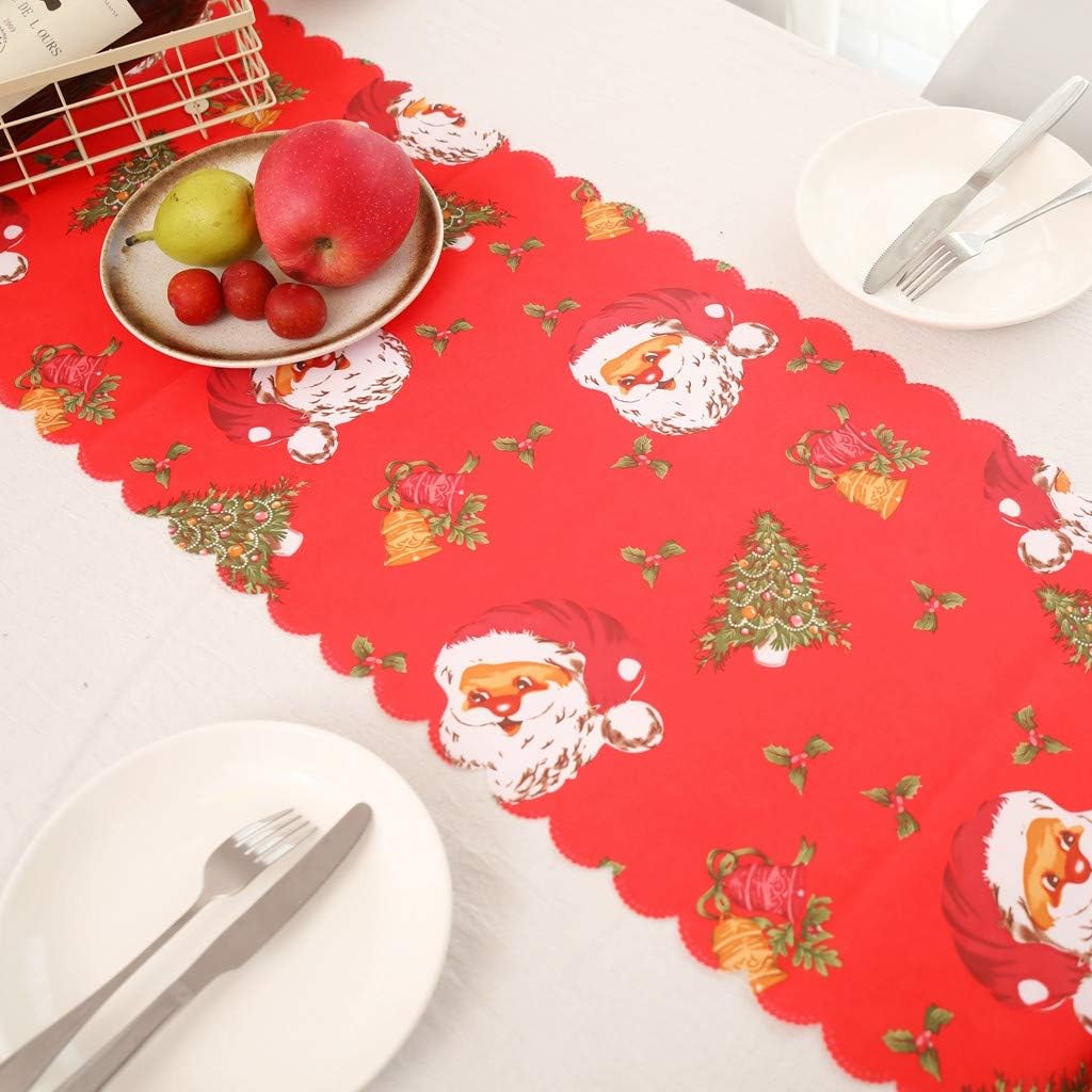 Magnetion Christmas Polyester Printed Table Runner Xmas ...
