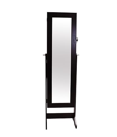 Todeco Schmuckschrank mit Spiegel, Aufbewahrungsspiegel, Material: Glas, Maße Spiegel: 1086 x 255 x 3 mm, 120 x 38 x 9 cm, Br