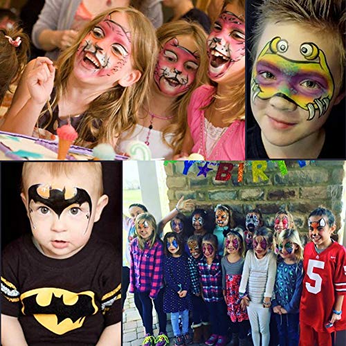 ThinkMax Face Paint Crayons for Kids, 32 Colors Body & Face Painting Kit, Safe for Sensitive Skin, Great for Halloween, Birthday, School Party