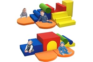 Yaofala Toddler Climbing Toys Indoor, 8-Piece Colourful Foam Climbing Blocks for Tollders, Soft Play Climbing for Toddlers, Inside Crawling & Sliding Foam Soft Play Set