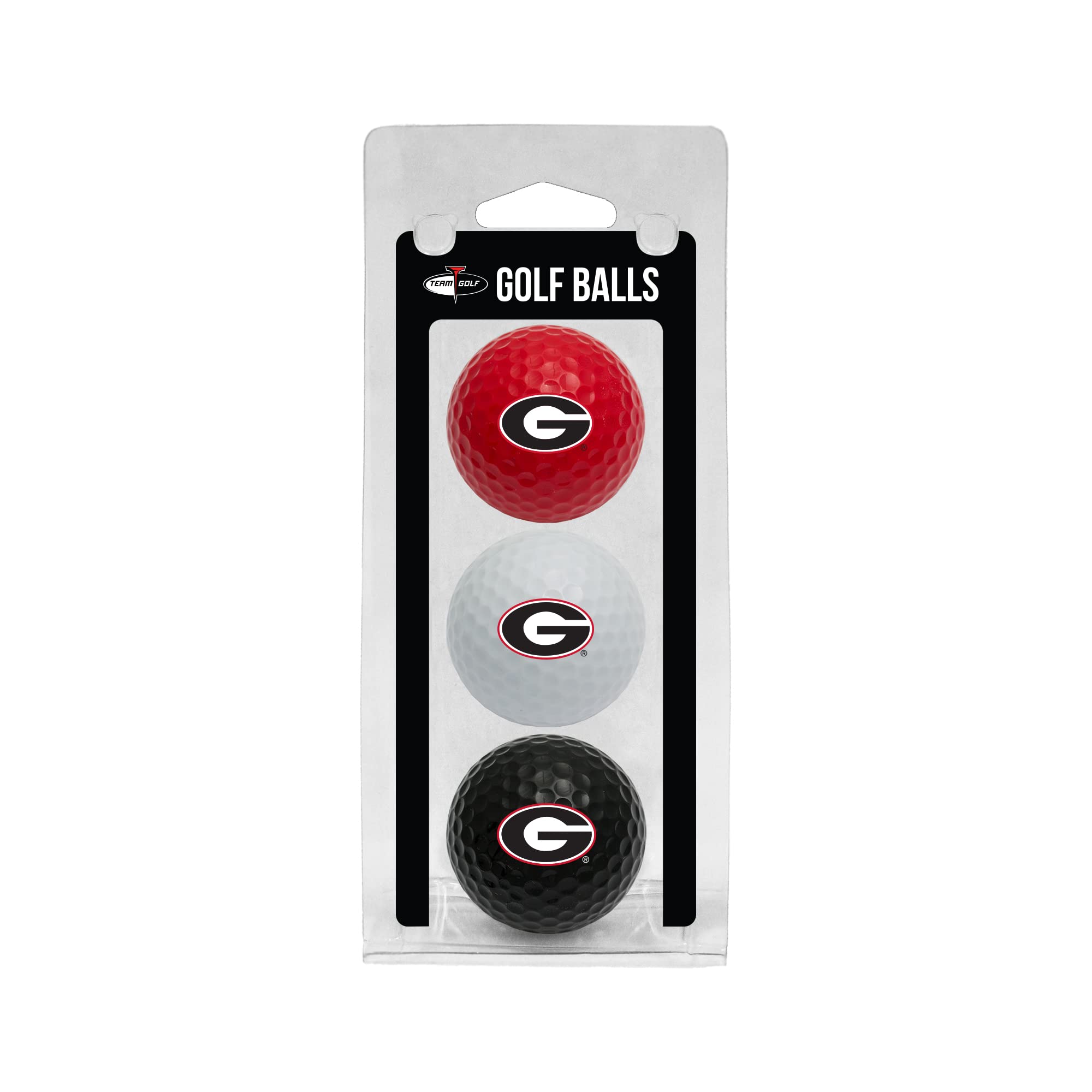 Team Golf NCAA Georgia Bulldogs 3 Golf Ball Pack Regulation Size Golf Balls, 3 Pack, Full Color Durable Team Imprint