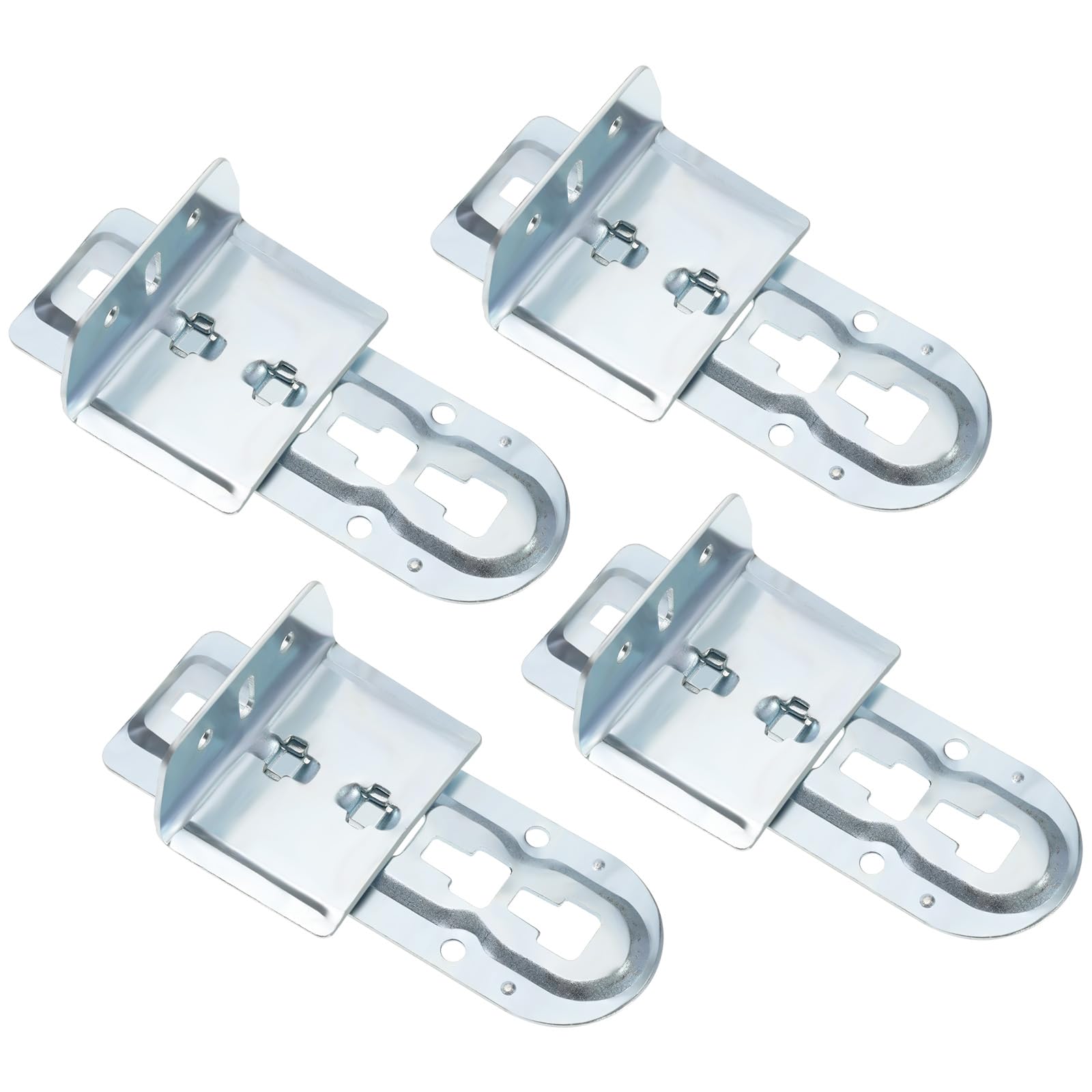 VGOL 4 Pairs Bed Angle Bed Connector Bed Fittings Height Adjustable for Slatted Base Cushion Centre Bar Support Centre Beam Connector Galvanised Steel
