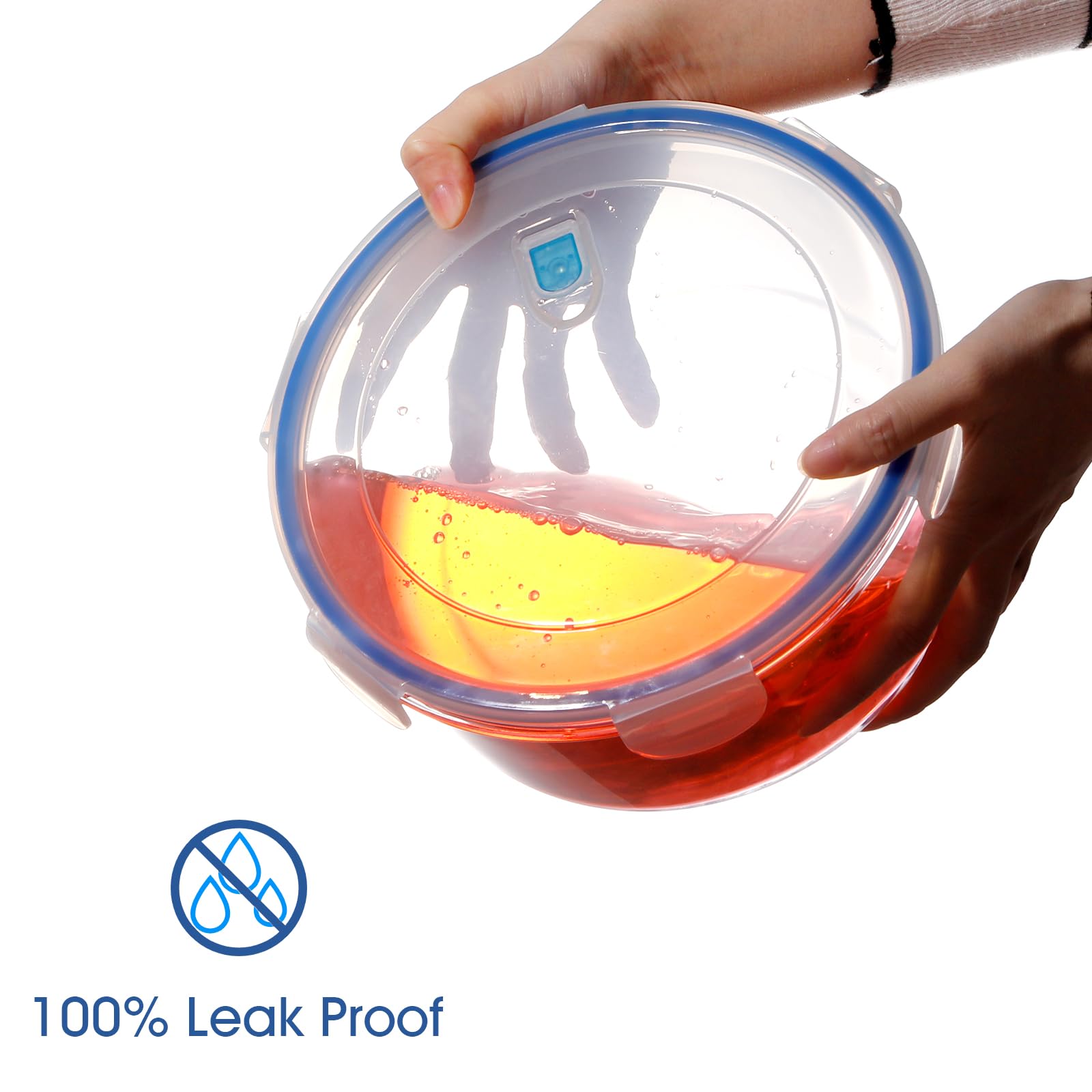 NUTRIUPS 2.8L Glasbehälter Mit Deckel, Rund Frischhaltedosen Mit Deckel, Große Meal Prep Boxen 3