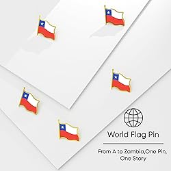 Chile Flag Lapel Pin - Enamel Metal National Badge