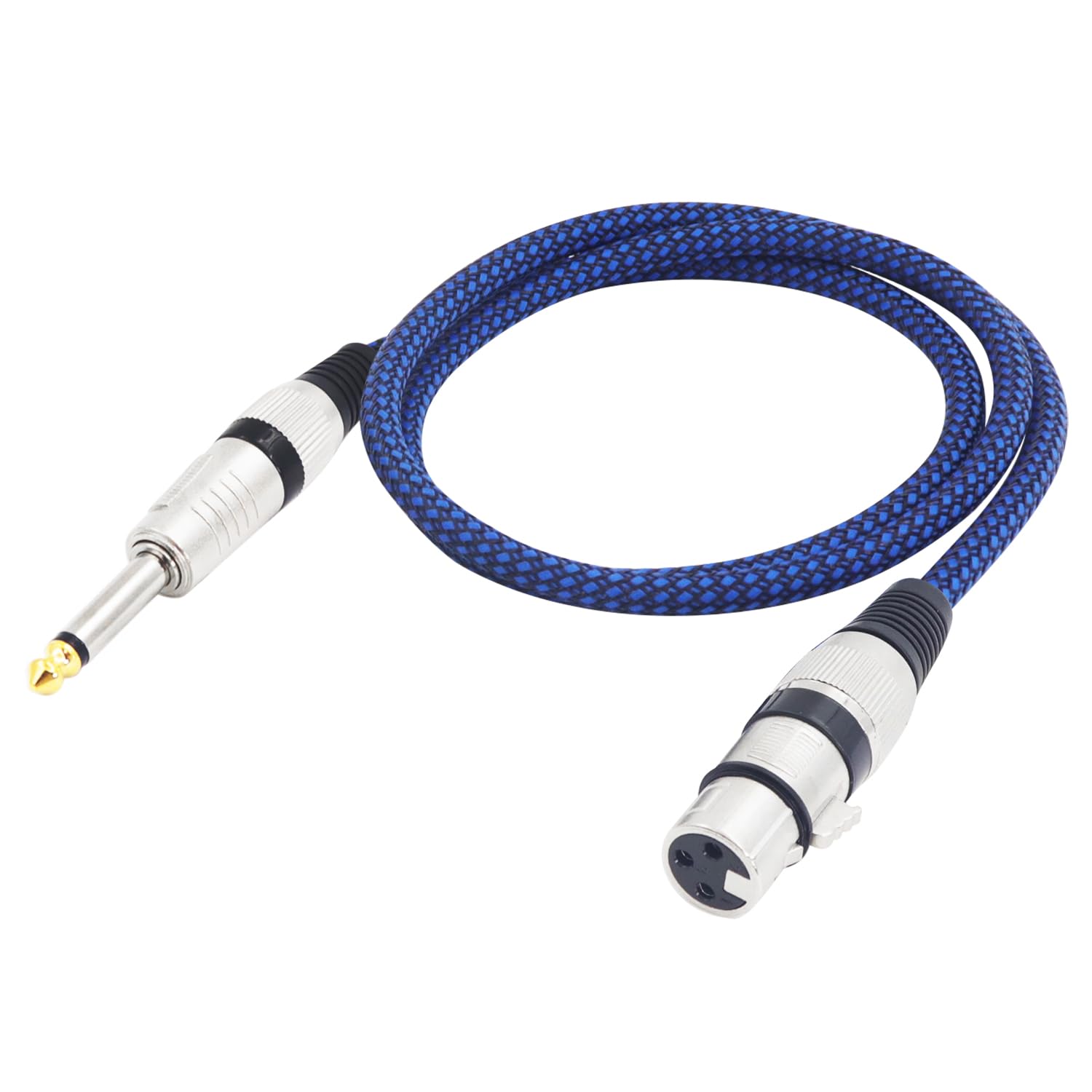 LANMINGLEL XLR Female to 1/4" TS Cable 6.35mm TS to XLR Female Unbalanced Cable Nylon Braided Microphone Cable Compatible with Microphone, Recording Studios and More (3.3 FT)