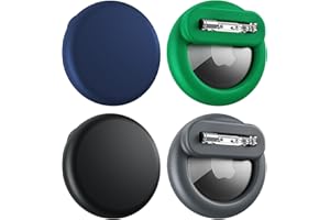 BINGCOK Compatible for Air Tags-4 Pack Apple Kids Hidden, for AirTag Hidden Kid Holder with Invisible Pin, for Kids, Elderly, Luggage, Clothing (Black Dark Green Gray Navy Blue)