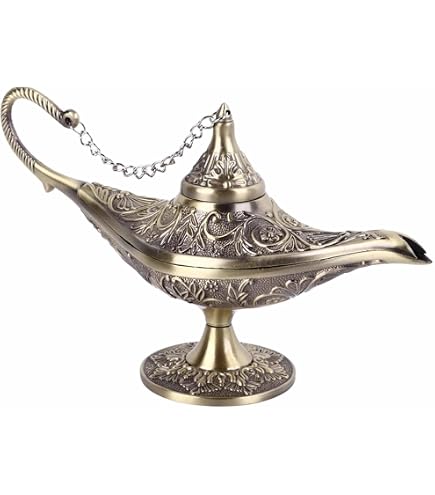 Lampe D'Aladdin En Plastique Doré - Modèle Décoratif 23x13 Cm, Pour Cosplay, Halloween, Déguisement | Accessoire Fête - 10