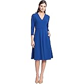Maggy London Women's Short Sleeve Fit and Flare Scuba Crepe Dress