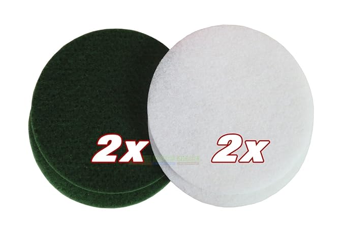 HPS® SET - Overmat Pad Set je 2 Stück weiß und grün, 10 mm dick, Ø 305 mm - 12', 4-er Pack, Pad weiß und grün. zb für Floorbo