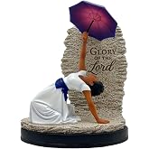African American Expressions Glory of The Lord Figurine &ndash; 8.25&rdquo; Black Resin Statue, Inspirational Christian Home D&eacute;cor, Faith-Based Collectible Figurine for Women, Mother&rsquo;s Day Present for Mom