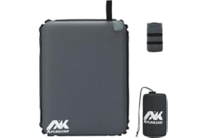 XplrKamp 2 in Inflatable Seat Cushion for Airplane Travel Camping Hiking, Portable, Comfortable Memory Foam Seat Cushion for Stadium, Bleachers, Sports Music Events, Driver