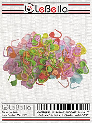 Knitting Stitch Counter | LeBeila Crochet Locking Stitch Markers Mix Multi-Colored Stitch Needle Clip/Safety Pins for Knitting & Baby's Clothing Usage(Color Ship Randomly) (50PCS)