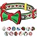 Blueberry Pet 4 Patterns Christmas Santa Claus's Reindeer Adjustable Dog Collar with Detachable Bow Tie, Large, Neck 18