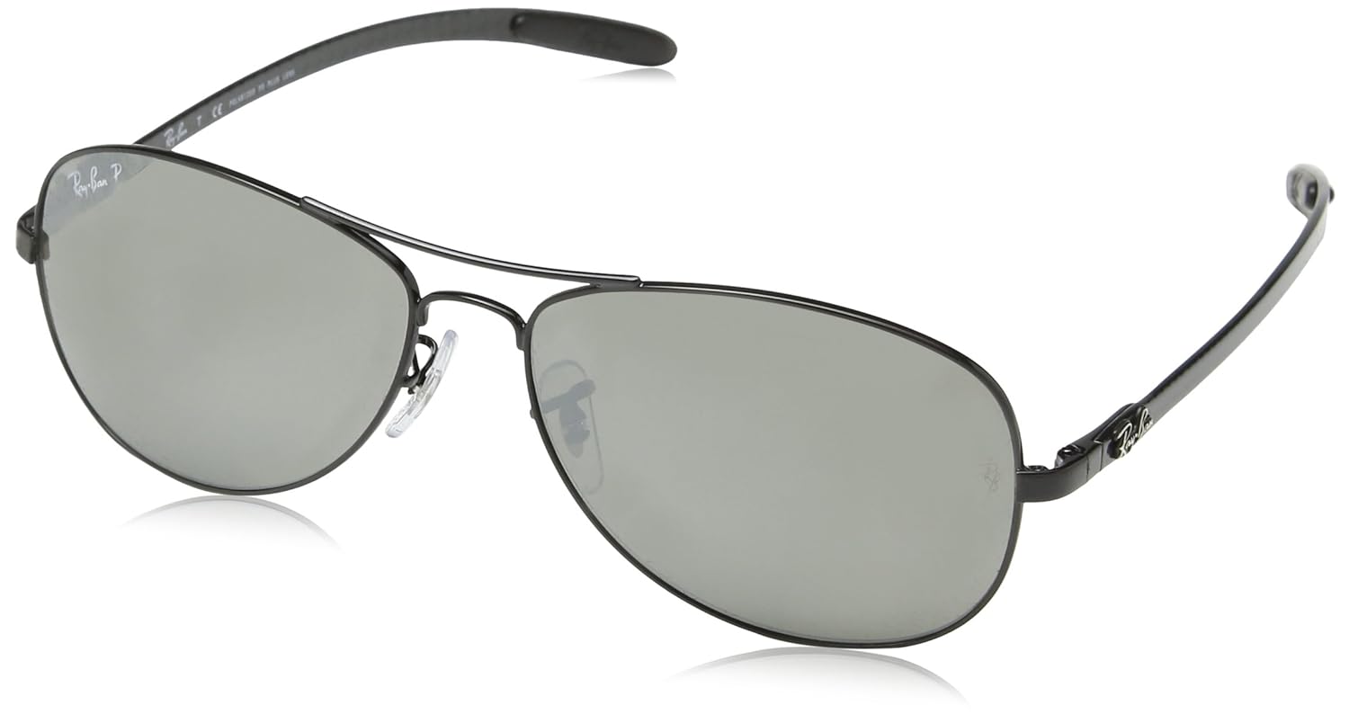 Ray Ban Tecnología carbono fibra aviador gafas de sol negro brillo polarizado