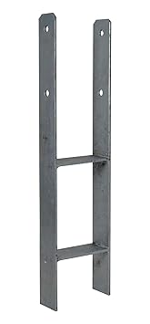 H-Anker 5,0-5,5mm feuerverzinkt 600mm 71/91/101/141 Pfostenträger Pfostenanker Zaun caport (8, 101mm/600mm)