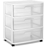 Wide 3 Drawer Cart White