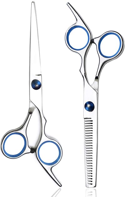 ZYNWEAI 6 Inch Haircut Scissors Set - Straight & Thinning Steel Never Needs