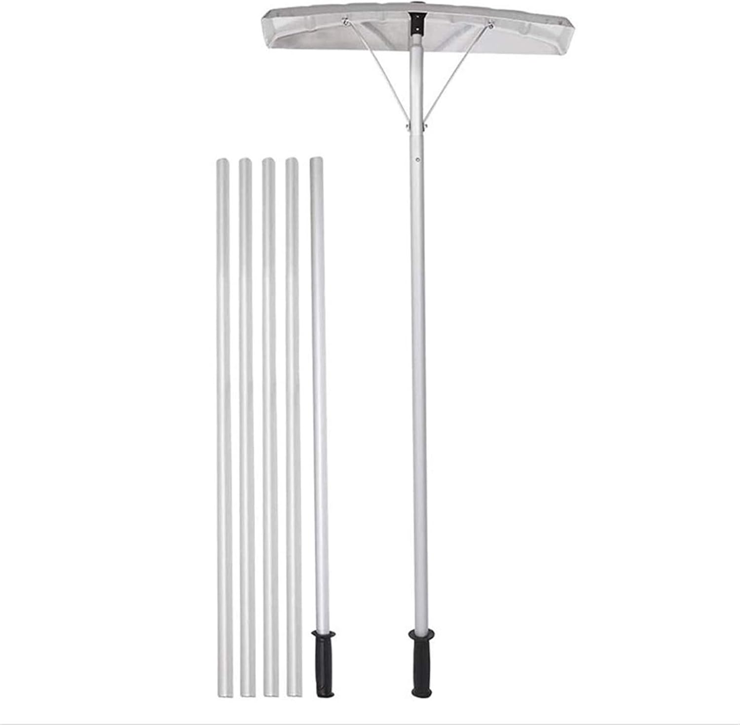 Roof Rake, Retractable Snow Scraper with Wheels, Portable and Durable with5Section Tubes & Anti