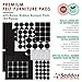 Premium Felt Furniture Pads Set - 152 pieces Including Bonus Rubber Noise Bumpers - Extra Adhesive Hardwood Floor Protectors, Felt Pads for Chair Legs - Black