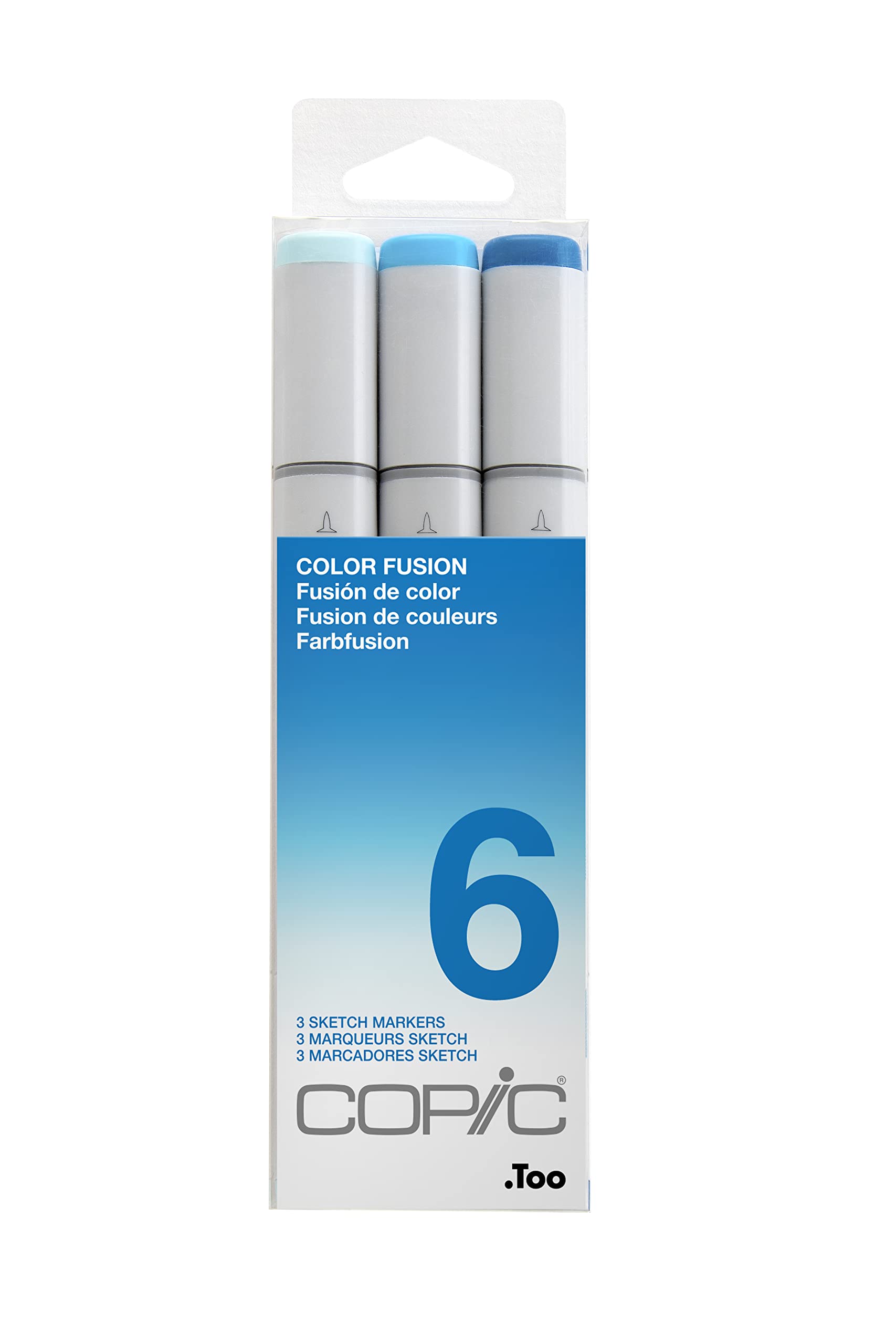 COPIC Sketch Coloured Marker Pen - Set of 3 Color Fusion 6, For Art & Crafts, Colouring, Graphics, Highlighter, Design, Anime, Professional & Beginners, Art Supplies & Colouring Books