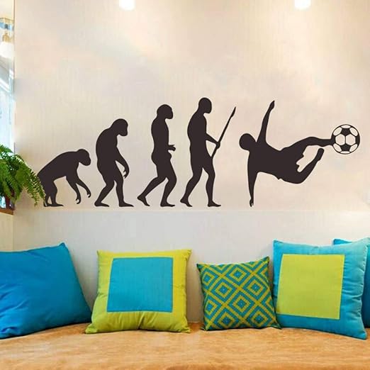 Sjxwol Pegatinas De Pared De Evolucion Humana Futbol Pvc Vinilo