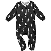 WIFIU Baby One-Piece Footies Long Sleeve Rompers Zipper, Baby Bodysuit Cotton Clothes for Boys Girls 0-24 Month