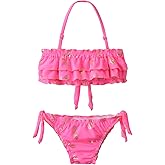 DXTON Girls Summer Swimsuit Beach Sport One Pieces Ruffled Tankini Cartoon Bathing Suit Swimwear